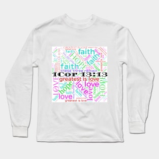 The Greatest is Love in White Long Sleeve T-Shirt